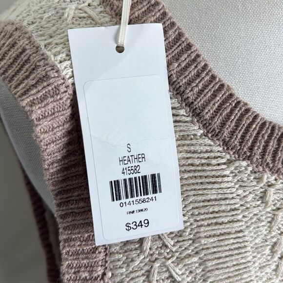 NWT Ecetera Cream Tan Knit Fringe Midi Dress - Picture 5 of 6